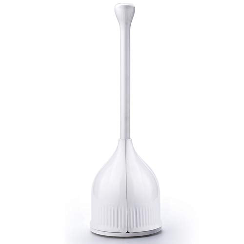 YANXUS Hideaway Compact Toilet Plunger and Canister-White