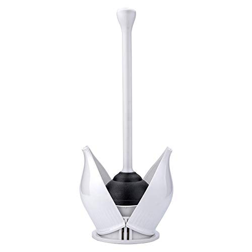 YANXUS Hideaway Compact Toilet Plunger and Canister-White