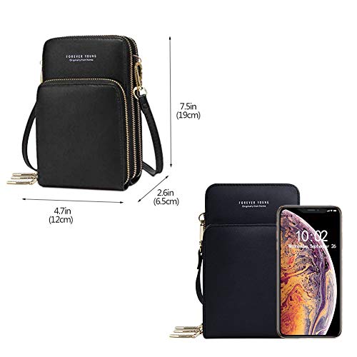 Lightweight Small Crossbody Bag Mini Messenger Shoulder Bag for Women Small Crossbody Cell Phone Purse Wallet with Credit Card Slots