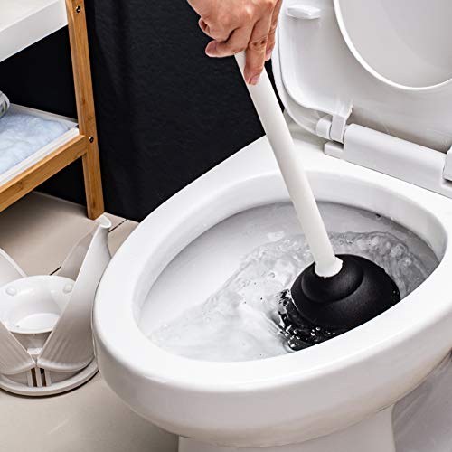 YANXUS Hideaway Compact Toilet Plunger and Canister-White