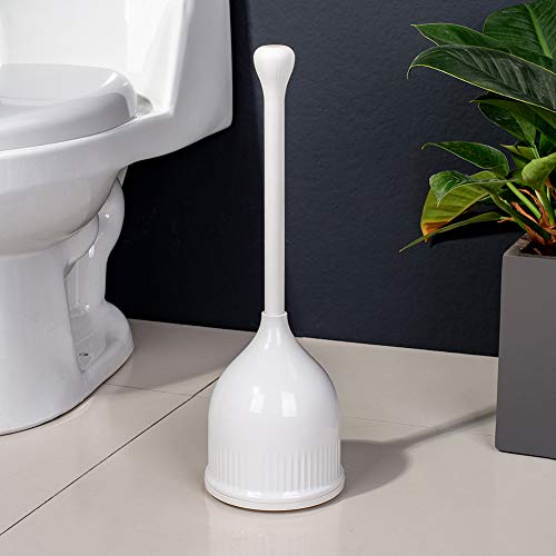 YANXUS Hideaway Compact Toilet Plunger and Canister-White