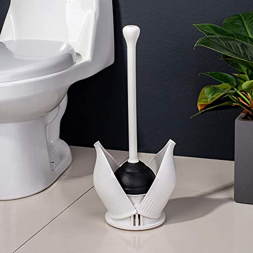 YANXUS Hideaway Compact Toilet Plunger and Canister-White