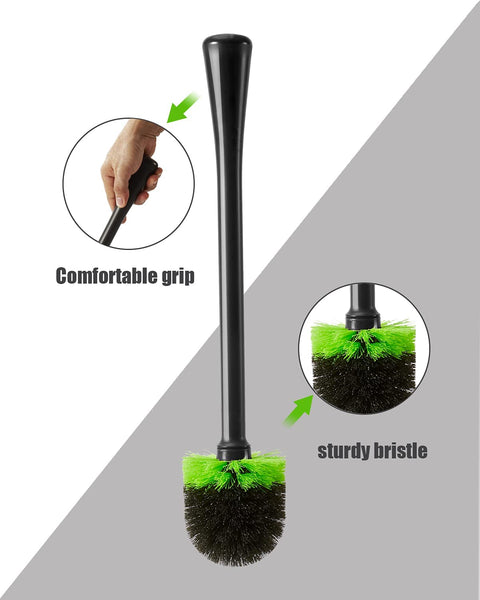 SANGFOR Toilet Brush with Holder, Drip-free Design, Hideaway Design, Compact Storage, for Deep Cleaning in the Bathroom