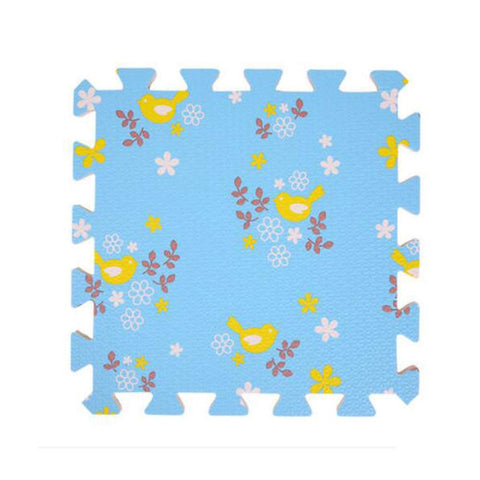 9 PCS of Waterproof Crawling/Puzzle Foam Mats Kids&Baby Foam Play Mats, Bird Blue