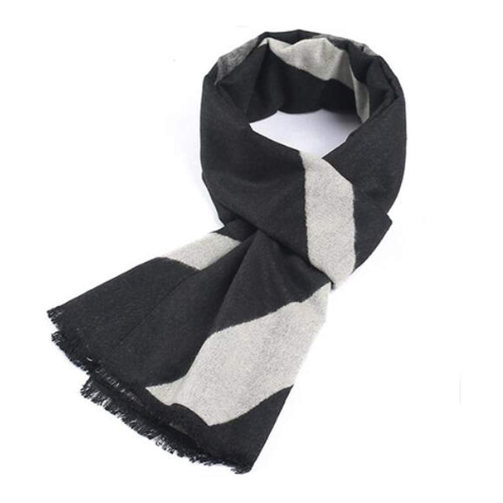 Men's Casual Scarf Winter Warmth Scarf Fashion Knit Scarves Soft Thicken Muffler with Tassels B8