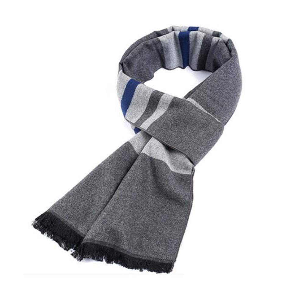 Men's Casual Scarf Winter Warmth Scarf Fashion Knit Scarves Soft Thicken Muffler with Tassels A11