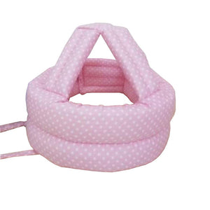 Pink Polka Dot Baby Infant Toddler Adjustable Safety Helmet Head Protective Hat Bumper Bonnet