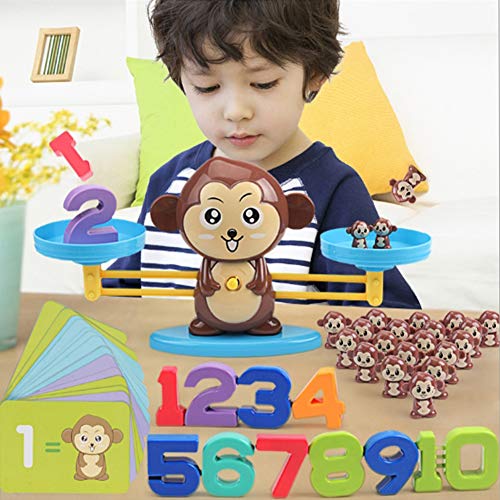 Lanburch Monkey Balance Counting Math Games Montessori Educational Math Counting Games Number Learning Material Fun Gift for Boys and Girls