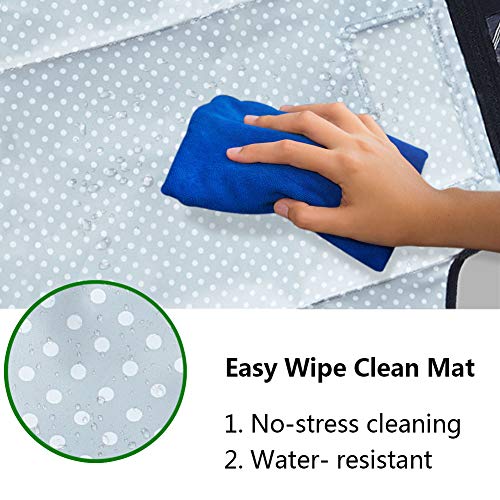 Portable Changing Mat Cushioned Diaper Changing Pad with Built-in Pillow Waterproof Baby Travel Changing Station Lightweight Extra Large Mat for Baby and Toddler