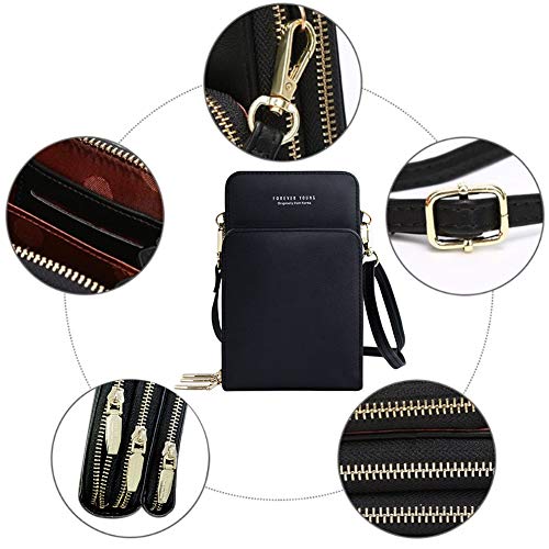 Lightweight Small Crossbody Bag Mini Messenger Shoulder Bag for Women Small Crossbody Cell Phone Purse Wallet with Credit Card Slots