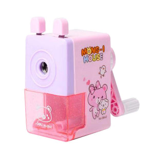 Creative Manual Rotary Pencil Sharpener for School Classroom, Office, Home, Lovely Bear Pink