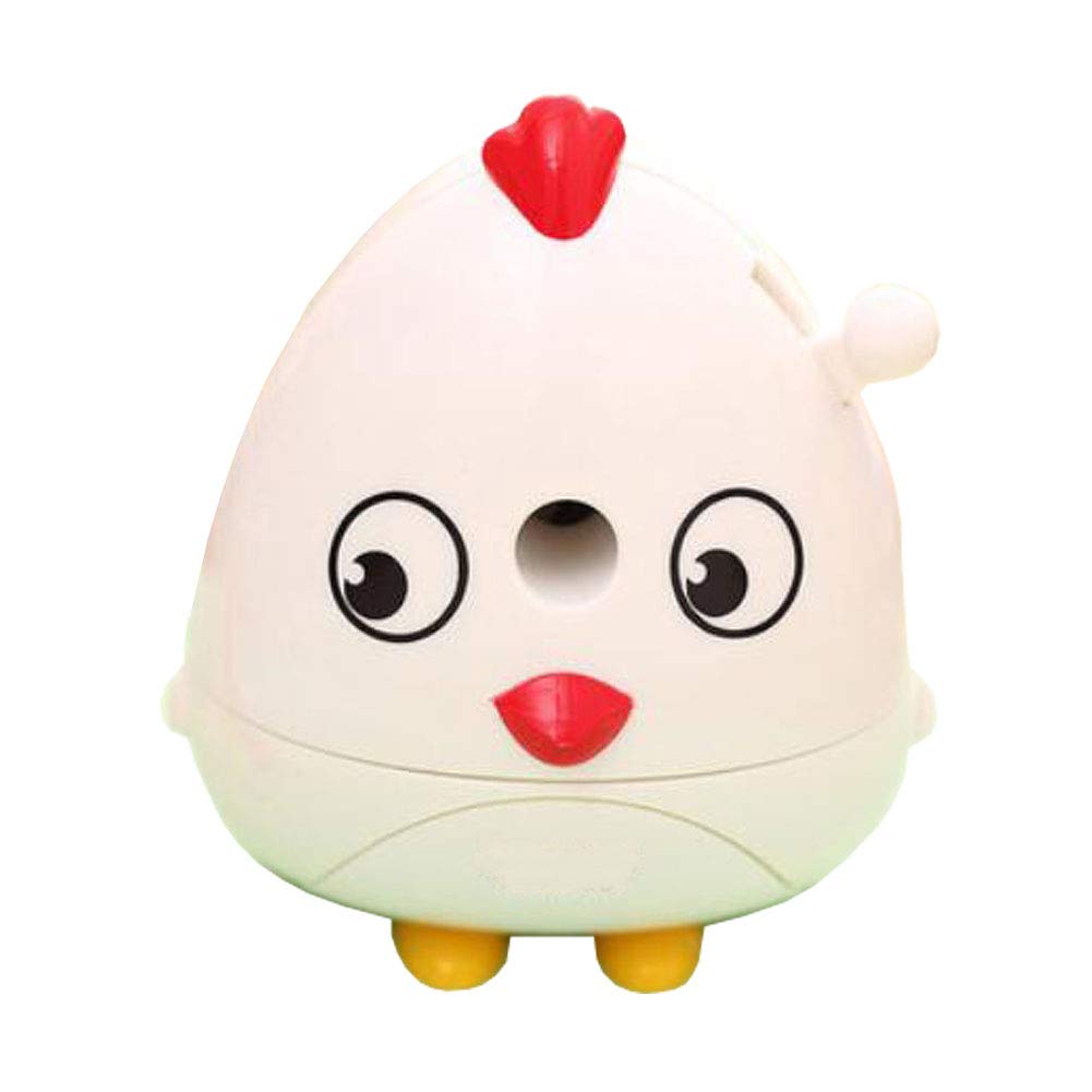 Creative Manual Rotary Pencil Sharpener for School Classroom, Office, Home, Cute Chick White