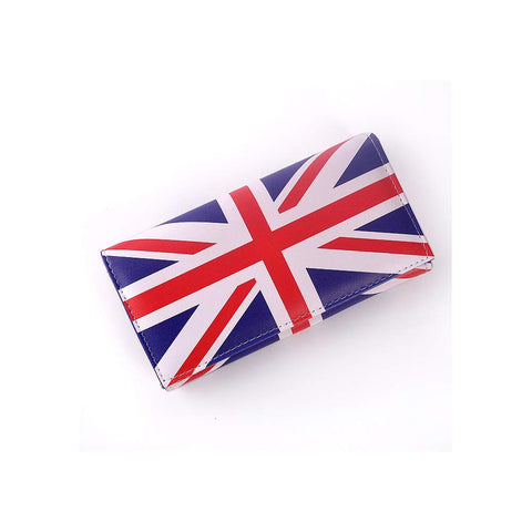 7.1x3.6 Inches Creative The Union Jack Flag Print Wallet Long Purse Handcraft PU Leather Wallet