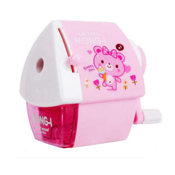 Creative Manual Rotary Pencil Sharpener for School Classroom, Office, Home, Pink House