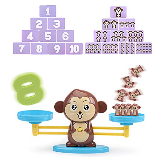 Lanburch Monkey Balance Counting Math Games Montessori Educational Math Counting Games Number Learning Material Fun Gift for Boys and Girls