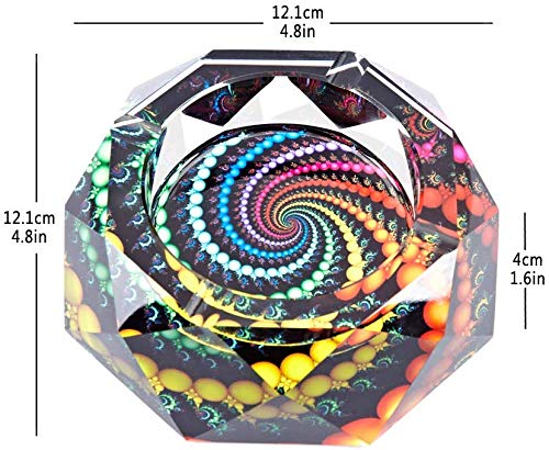 YANXUS Cigarette Ashtray Ash Holder Case-Creative Crystal Cigarette Ashtray for Indoor or Outdoor Use Ash Holder for Smokers Desktop Smoking Ash Tray for Home Office Decoration (Multicolor)