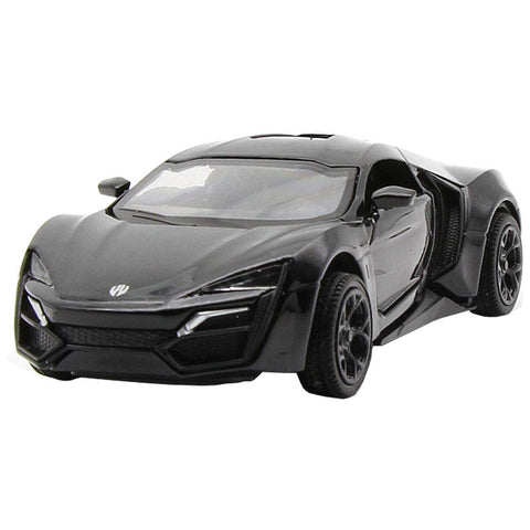 1/36 Lykan Alloyed Car Model Child's Toy Cars with Light and Sound Best Gift, Black