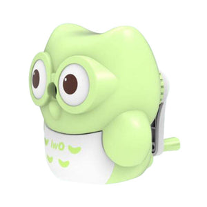 Creative Manual Rotary Pencil Sharpener for School Classroom, Office, Home, Lovely Owl Green