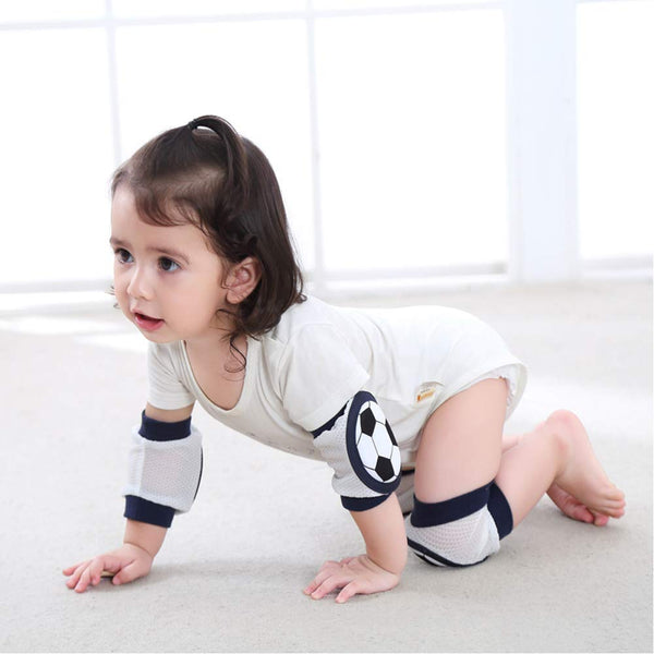 Elastic Unisex Baby Crawling Knee Pads Breathable Safety Protector Non Skid Knee Braces (Soccer)