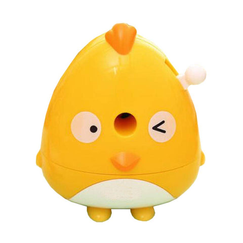 Creative Manual Rotary Pencil Sharpener for School Classroom, Office, Home, Cute Chick Yellow