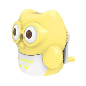 Creative Manual Rotary Pencil Sharpener for School Classroom, Office, Home, Lovely Owl Yellow