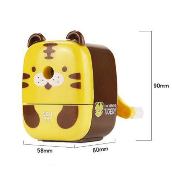 Creative Manual Rotary Pencil Sharpener for School Classroom, Office, Home, Cute Tiger