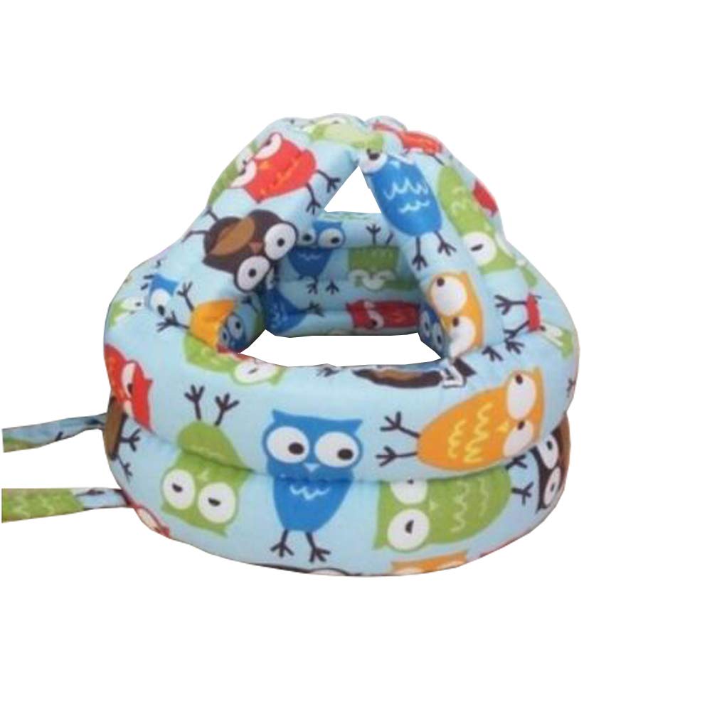 Happy Owl Baby Infant Toddler Adjustable Safety Helmet Head Protective Hat Bumper Bonnet Blue