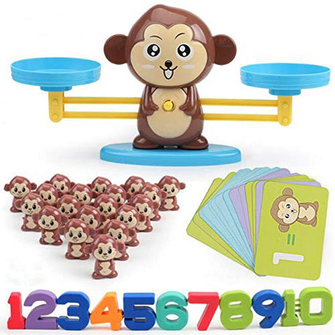 Lanburch Monkey Balance Counting Math Games Montessori Educational Math Counting Games Number Learning Material Fun Gift for Boys and Girls