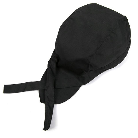 Unisex Professional Chef Hat Headband Simple Style Skull Cap Turban Black