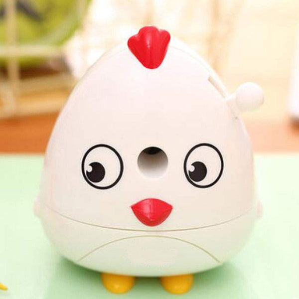 Creative Manual Rotary Pencil Sharpener for School Classroom, Office, Home, Cute Chick White