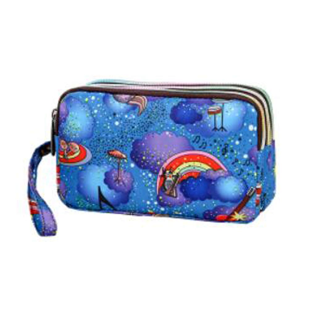 Ladies Fashion Small Card Case Wallet Change Coin Purse Pouch Bag with Zipper, Blue Planet