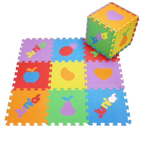 10 PCS of Waterproof Crawling/Puzzle Foam Mats Foam Play Mats, English and Fruit