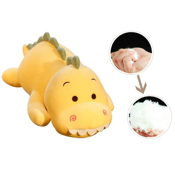 23 inches Cute and Soft Kneeling Stuffed Dinosaur Plush Stuffed Animal Toy Doll Decorative Doll Yellow