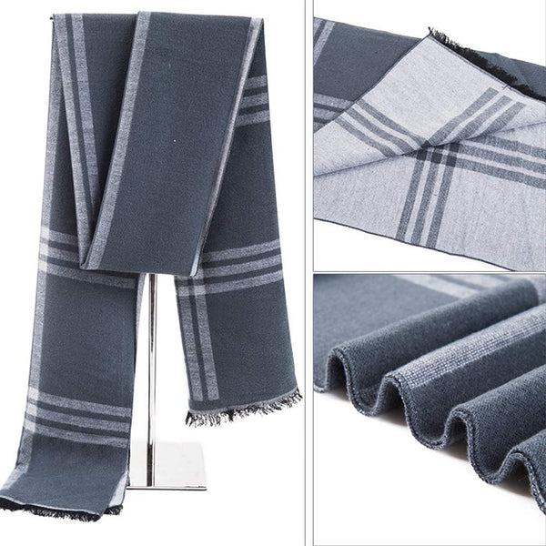 Men's Casual Scarf Winter Warmth Scarf Fashion Knit Scarves Soft Thicken Muffler with Tassels B7