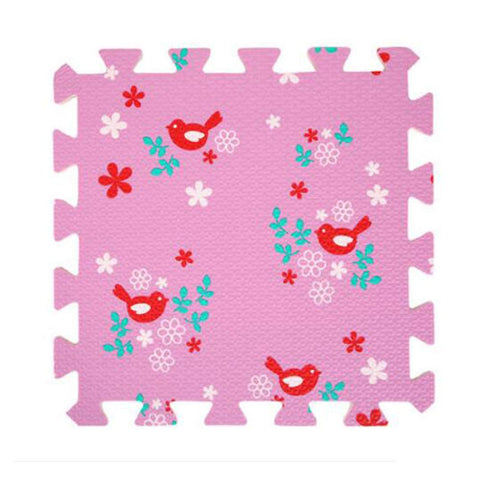 9 PCS of Waterproof Crawling/Puzzle Foam Mats Kids&Baby Foam Play Mats, Bird Pink