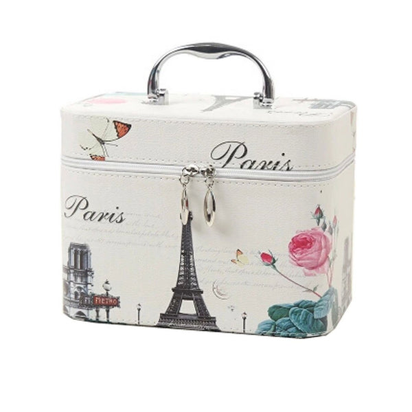 [Romantic Paris] Creative Cosmetic bag Makeup Box Large Capacity Makeup Bags travel Makeup Bags