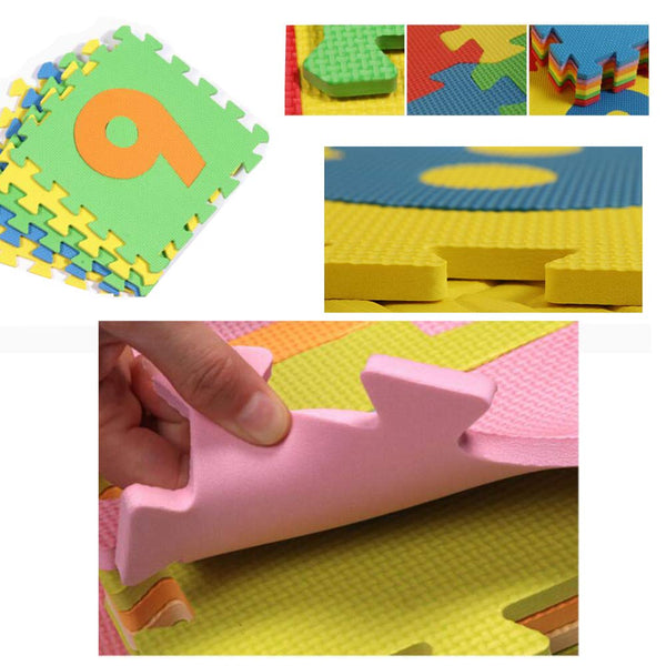 10 PCS of Waterproof Crawling/Puzzle Foam Mats Kids&Baby Foam Play Mats, Numbers