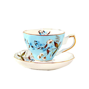 Creative Floral Bone China Coffee Cup Flamingo Afternoon Tea Ceramic Mug Set (Mug+Cup Plate+Spoon)#1