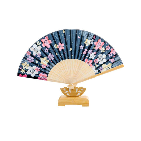 Chinese/Japanese Style Colorful Sakura Folding Fan Handmade Silk Floding Fan Home Decor