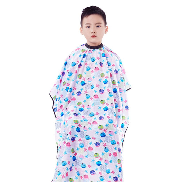 Professional Salon Client Gown Robes Cape Cute Fishes Print Salon Cape for Kids