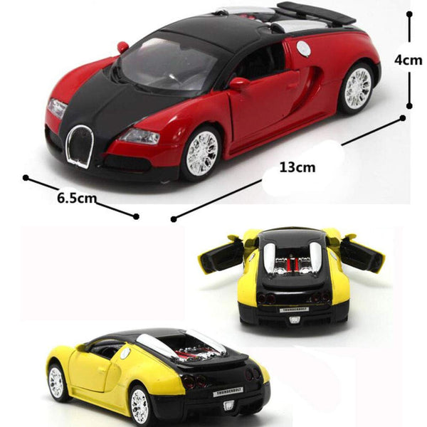 1/36 Bugatti Alloyed Car Model Child's Toy Cars with Light and Sound Best Gift, Yellow