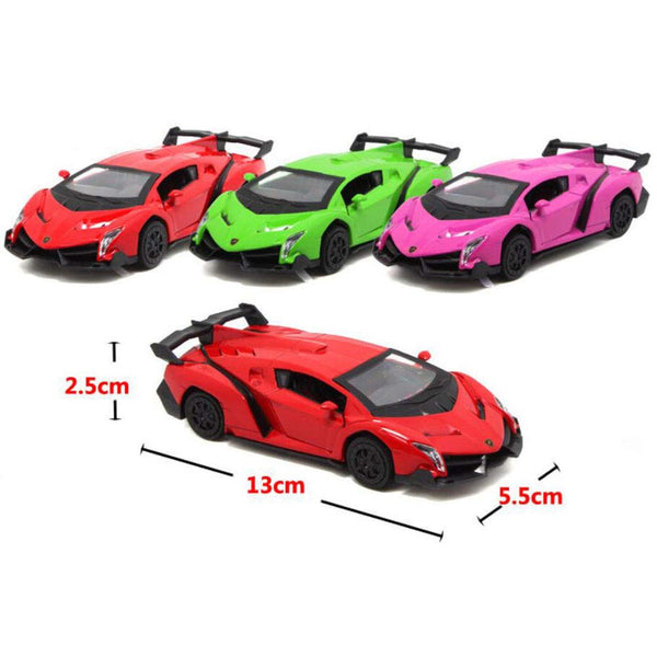 1/36 Veneno Alloyed Car Model Child's Toy Cars with Light and Sound Best Gift, Purple