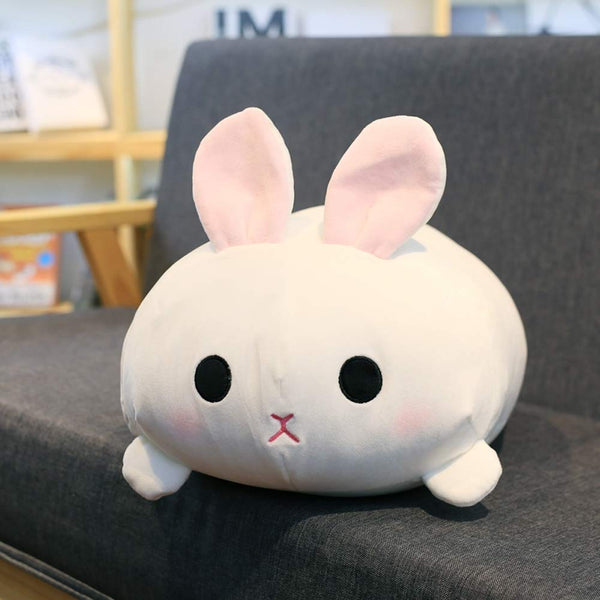 Creative Dual Purpose Pillow Flannel Blanket Within Cartoon Rabbit Shape Pillow Sofa Cushion Plush Toy White