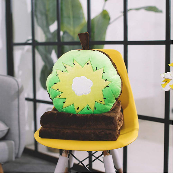 Creative Dual Purpose Pillow Flannel Blanket Within Cartoon Kiwi Fruit Pillow Sofa Cushion Plush Toy