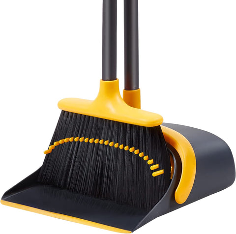 Broom and Dustpan Set, Broom with Dustpan Combo Set, 52" Long Handle Broom and Dustpan Set for Home Kitchen Room Office Lobby Indoor Floor Cleaning, Dust pan and Broom Set