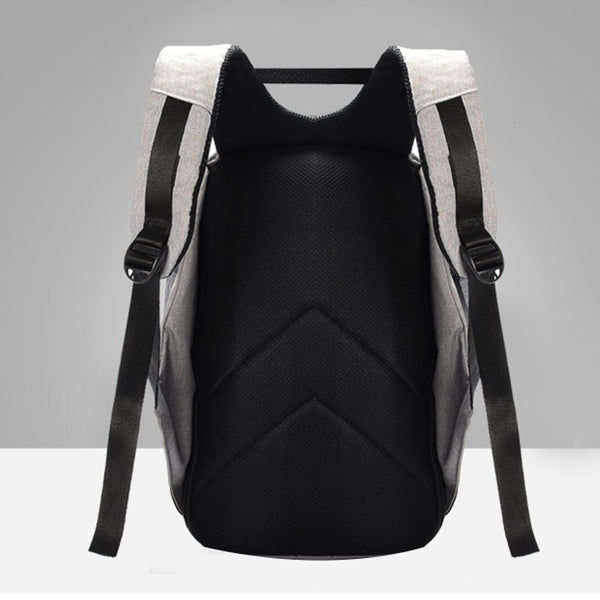 15.6 Inch Waterproof Oxford Cloth Laptop Rucksack School Backpack with USB Charging Port Black