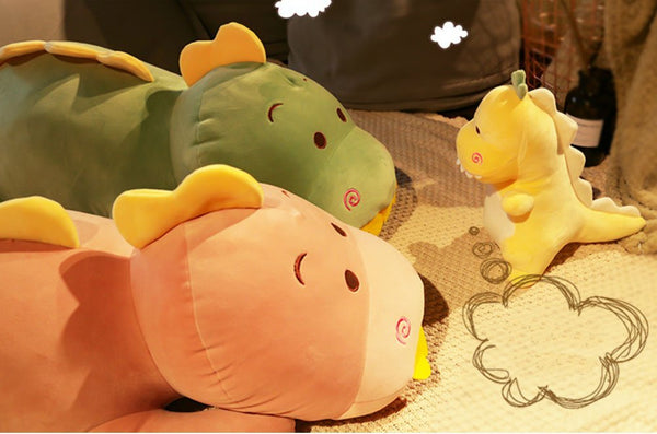 23 inches Cute and Soft Kneeling Stuffed Dinosaur Plush Stuffed Animal Toy Doll Decorative Doll Yellow