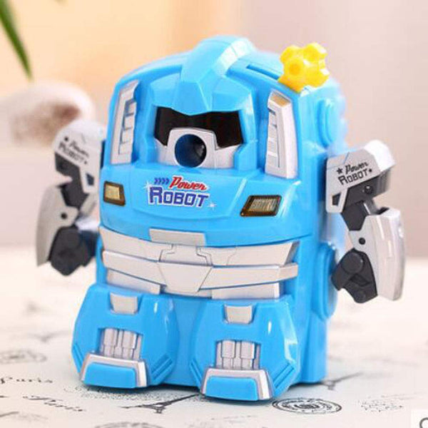 Creative Manual Rotary Pencil Sharpener for School Classroom, Office, Home, Cartoon Roboter Blue