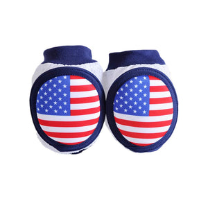 Elastic Unisex Baby Crawling Knee Pads Breathable Safety Protector Non Skid Knee Braces Blue (The American Flag)