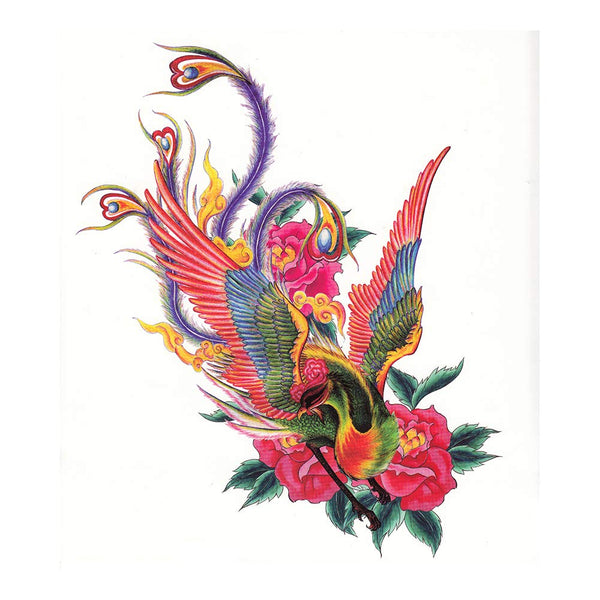 Phoenix Tattoo Sticker Set of 2 Waterproof Temporary Fake Tattoos Body Emulation Tattoo